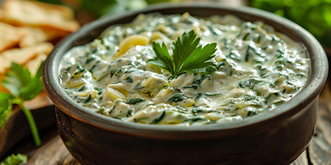 Chili Smith Beans and Greens Artichoke Dip